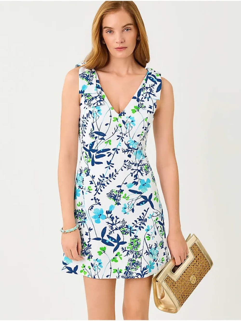 Womens Lilly Pulitzer Janine Skirted Romper Resort White Sea Blossoms